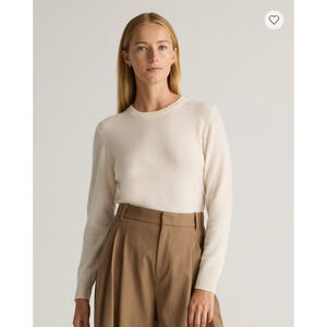 Mongolian Cashmere Crewneck Sweater Ivory Size M NWOT